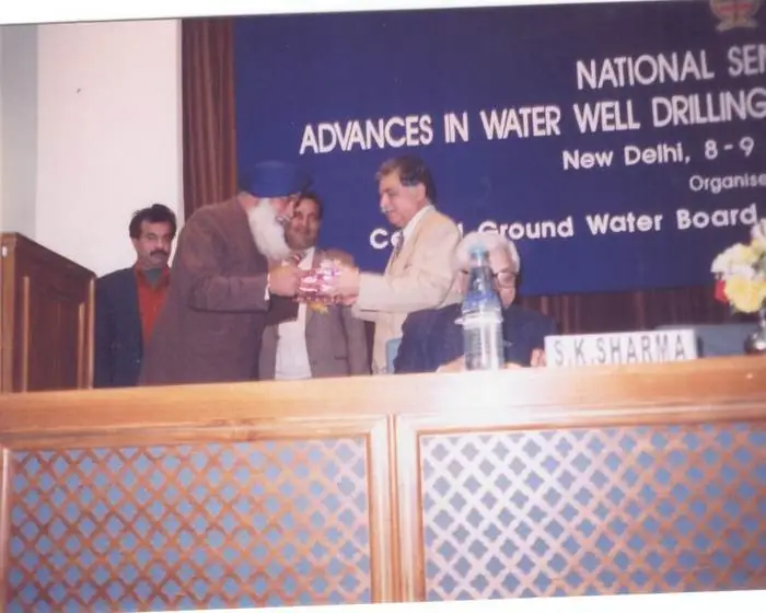 Award at the Central Ground Water Board National Seminar on Advances in Water Well Drilling, New Delhi
