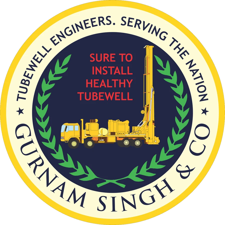 The Gurnam Singh & Company emblem — Tubewell Engineers, Serving the Nation