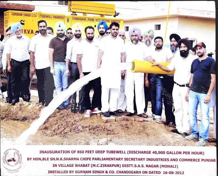 Inauguration of an 860 ft deep tubewell at village Bhabat, Zirakpur, 2012